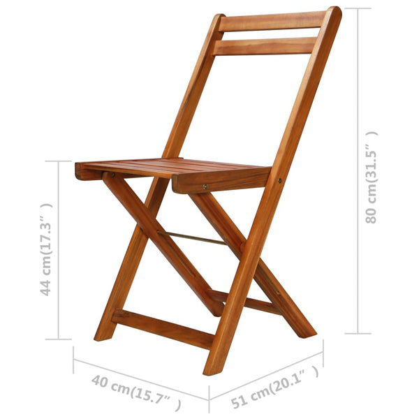 Cadeiras bistrô de exterior 2 pcs madeira de acácia maciça