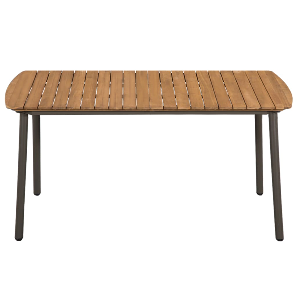 Mesa de jardim 150x90x72 cm madeira de acácia maciça e aço