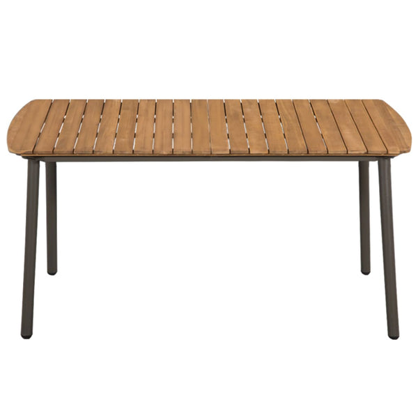 Mesa de jardim 150x90x72 cm madeira de acácia maciça e aço