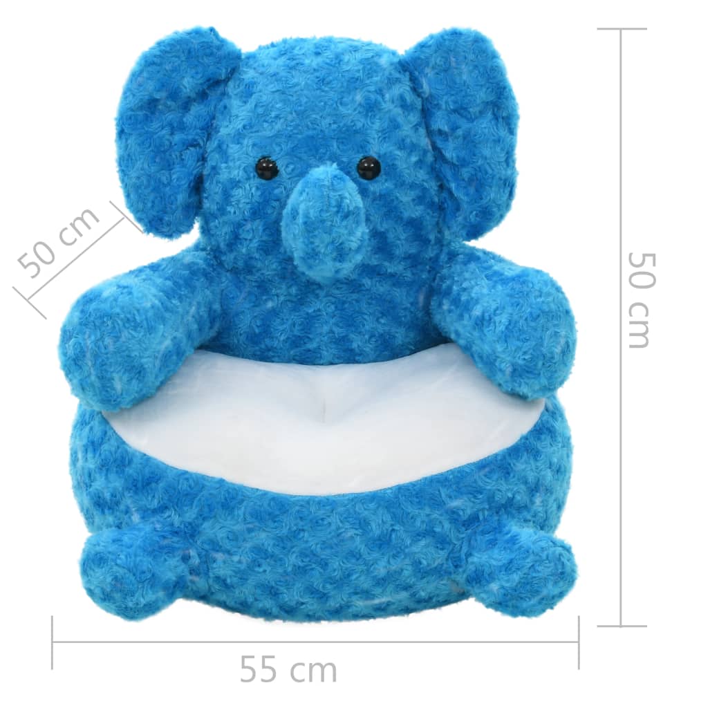 Elefante de peluche azul