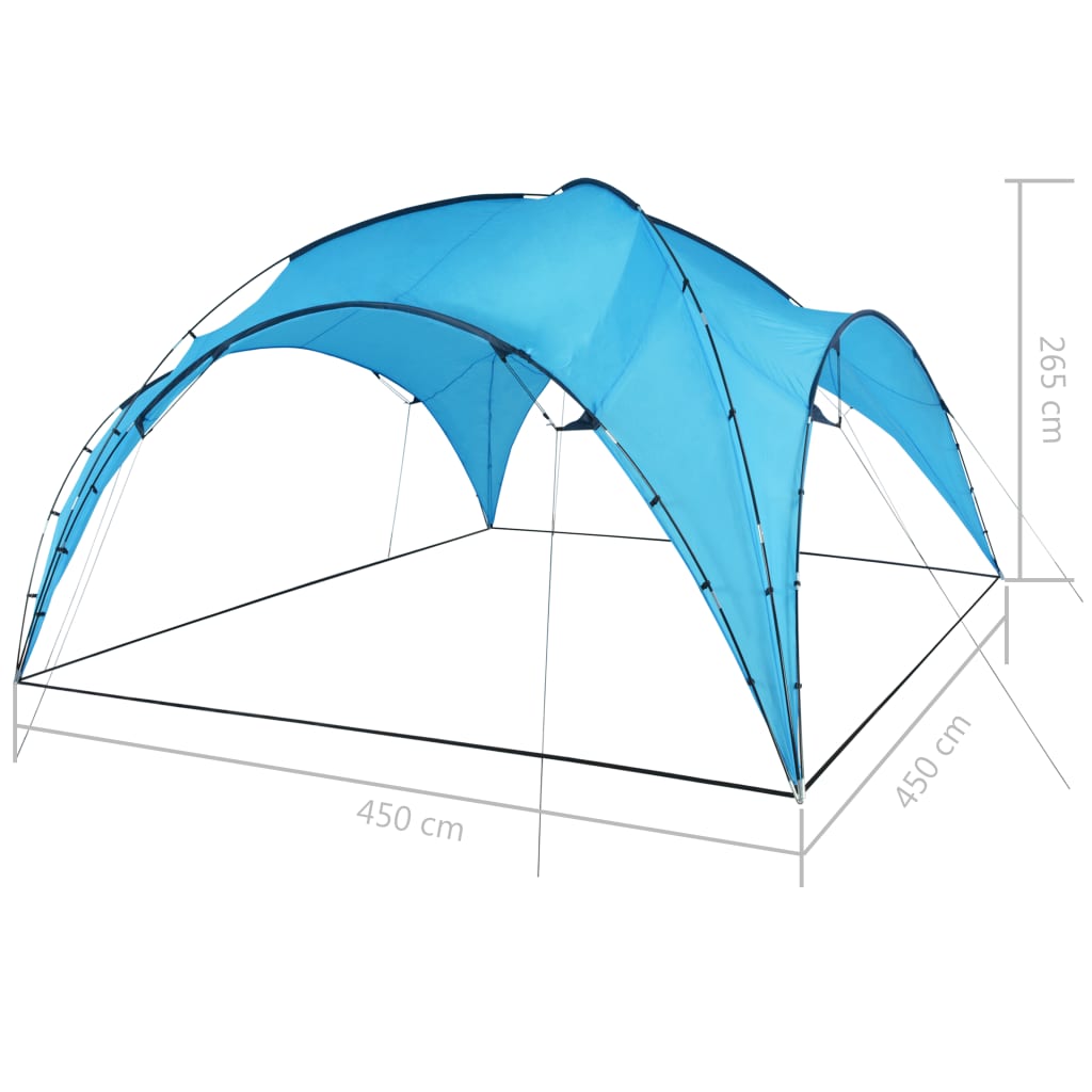 Arched party tent 450x450x265 cm light blue