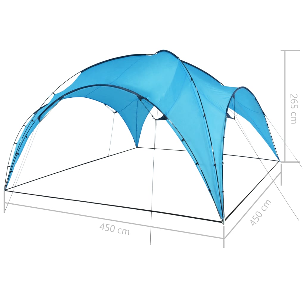 Carpa para fiestas con arco 450x450x265 cm azul claro