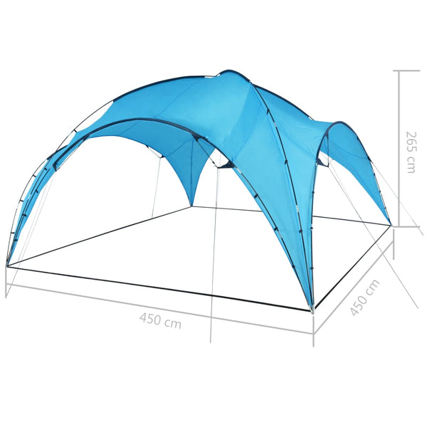 Carpa para fiestas con arco 450x450x265 cm azul claro