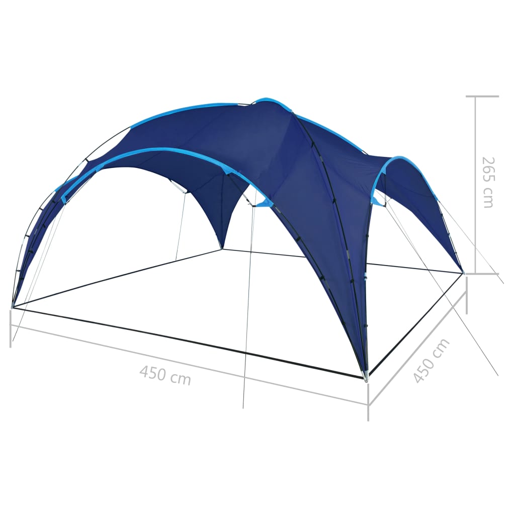 Carpa para fiestas con arco 450x450x265 cm azul oscuro