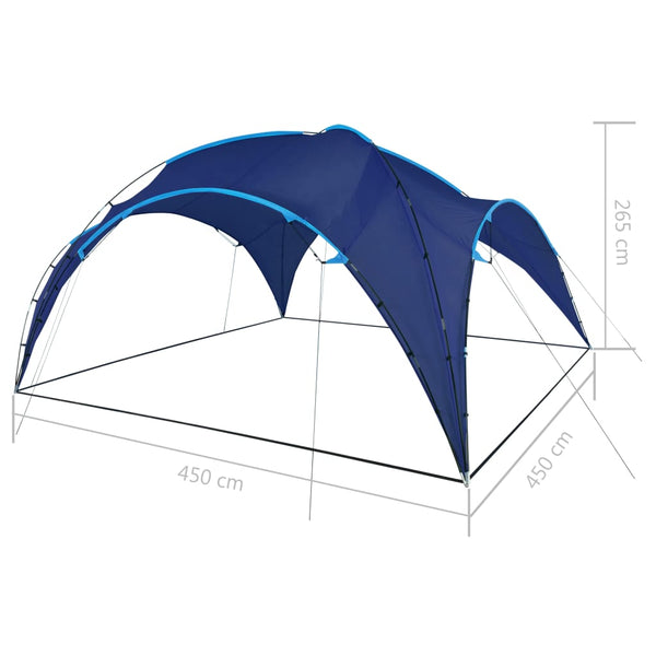 Arched party tent 450x450x265 cm dark blue