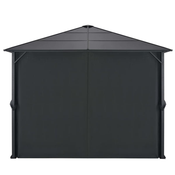 Gazebo com cortinas Alumínio 3x3 m preto