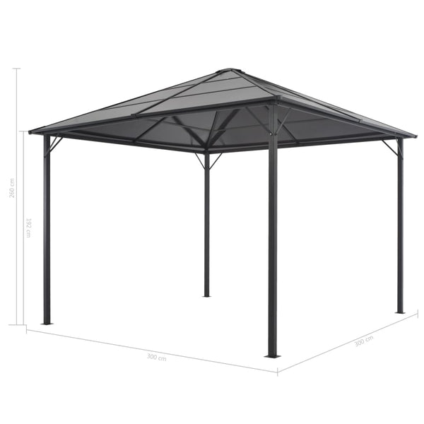 Gazebo com cortinas Alumínio 3x3 m preto