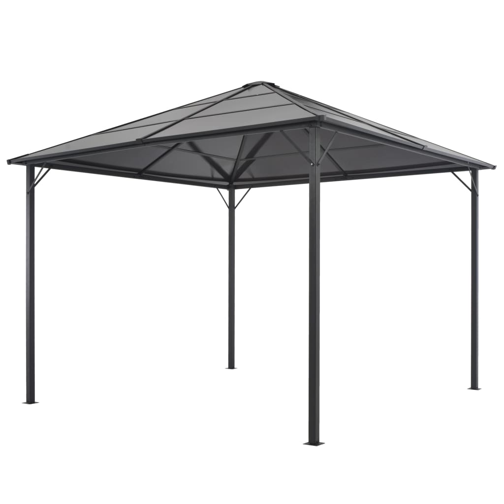 Gazebo com telhado de alumínio 3x3 m antracite