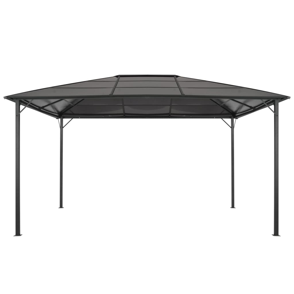 Gazebo com telhado alumínio 4x3x2,6 m preto