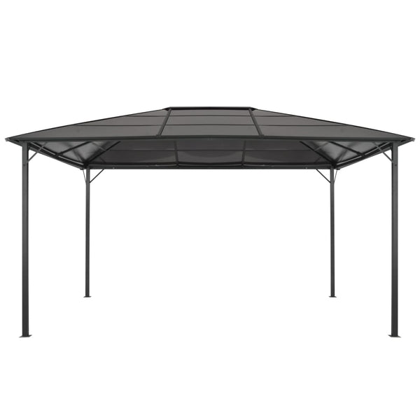 Gazebo com telhado alumínio 4x3x2,6 m preto