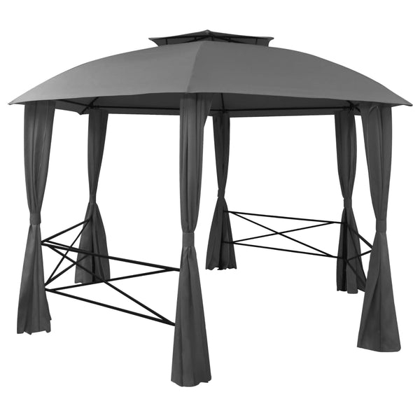 Tenda de jardim com cortinas hexagonal 360x265 cm