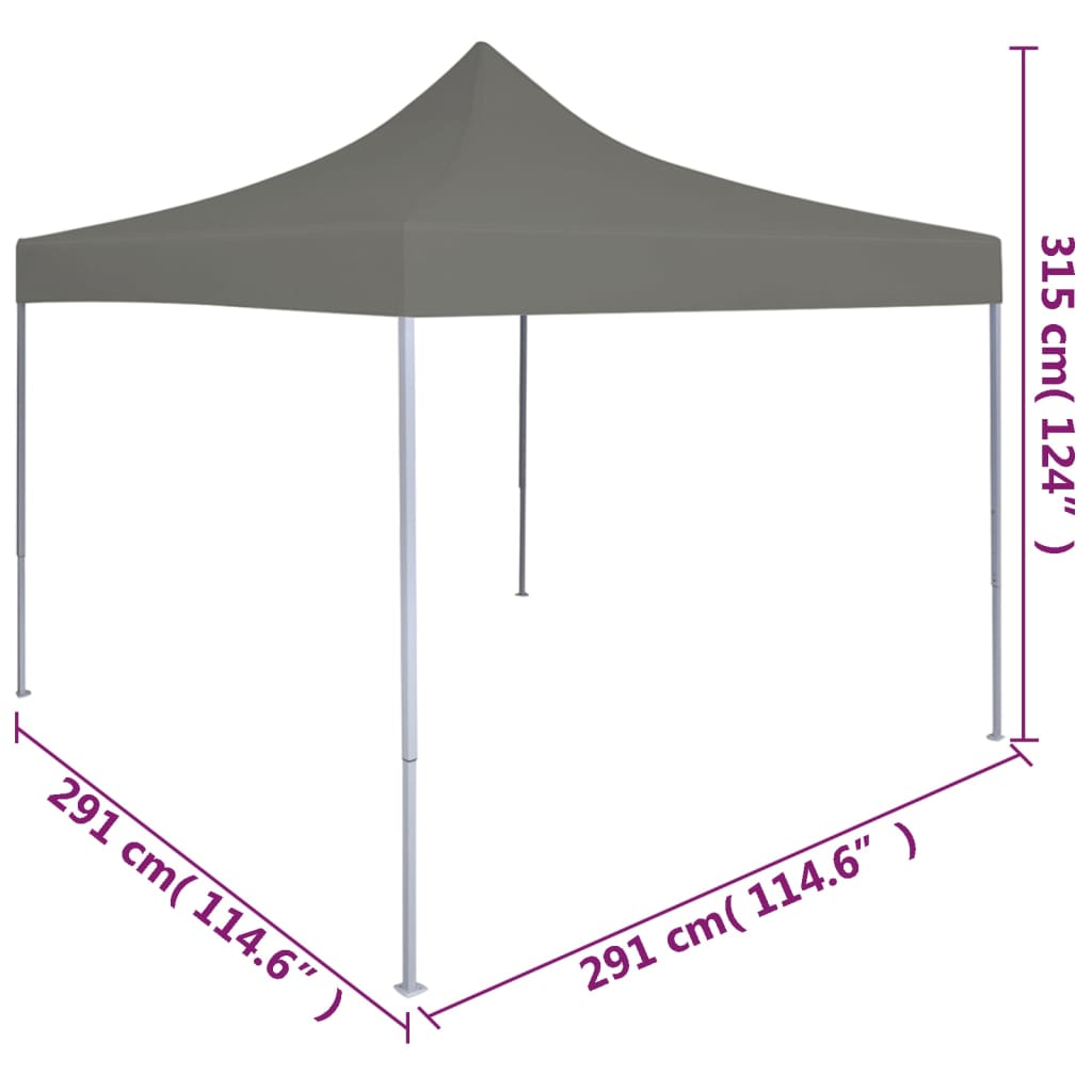 Tenda para festas pop-up dobrável 3x3 m antracite