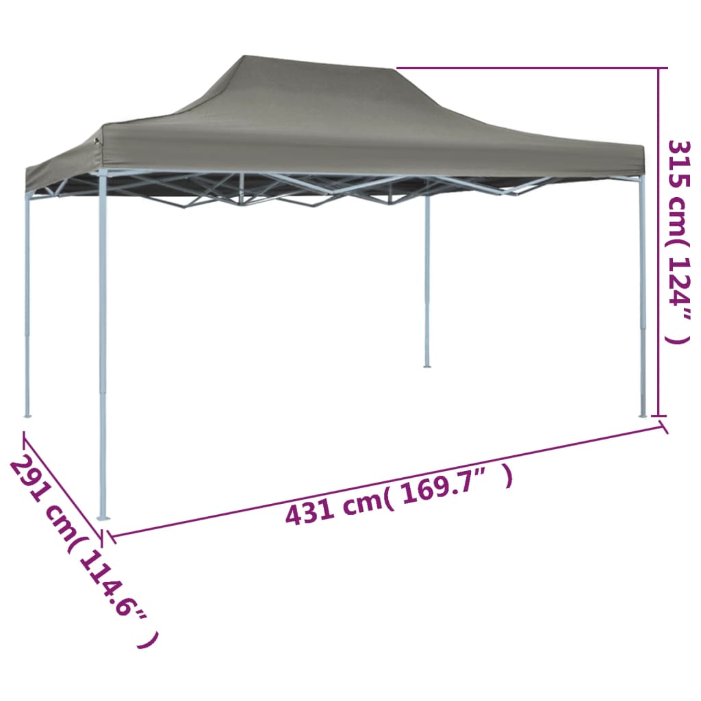 Tenda pop-up dobrável 3x4,5 m antracite