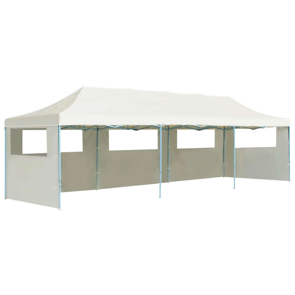 Tenda para festas pop-up dobrável c/ 5 paredes 3x9 m creme