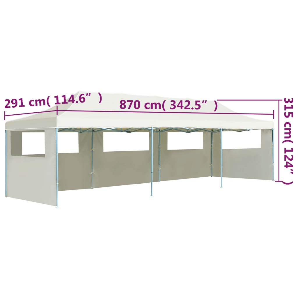 Tenda para festas pop-up dobrável c/ 5 paredes 3x9 m creme