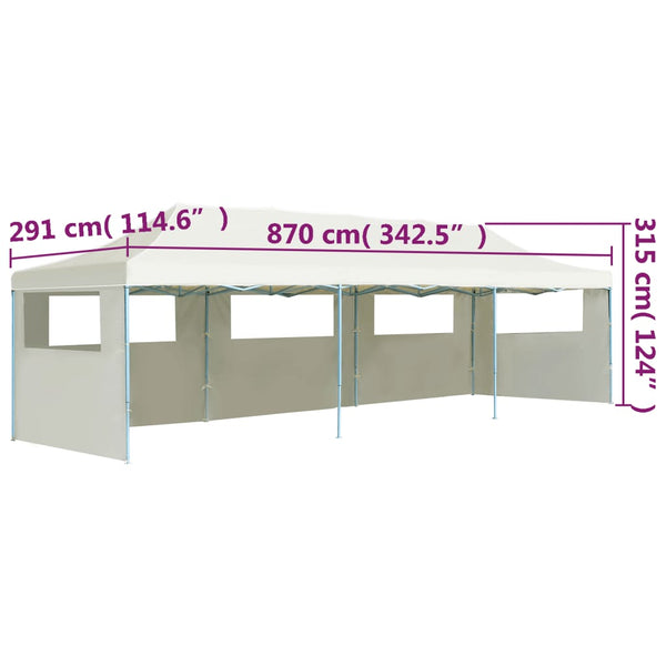 Tenda para festas pop-up dobrável c/ 5 paredes 3x9 m creme