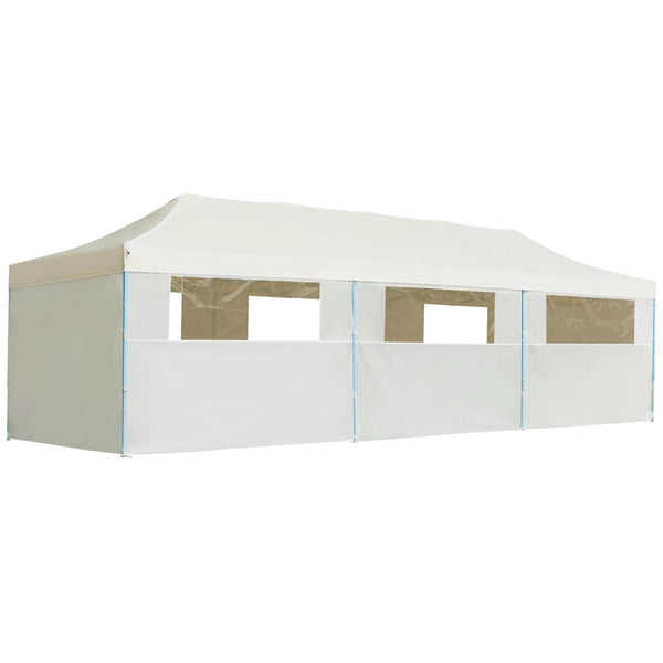 Tenda para festas pop-up dobrável c/ 8 paredes 3x9 m creme