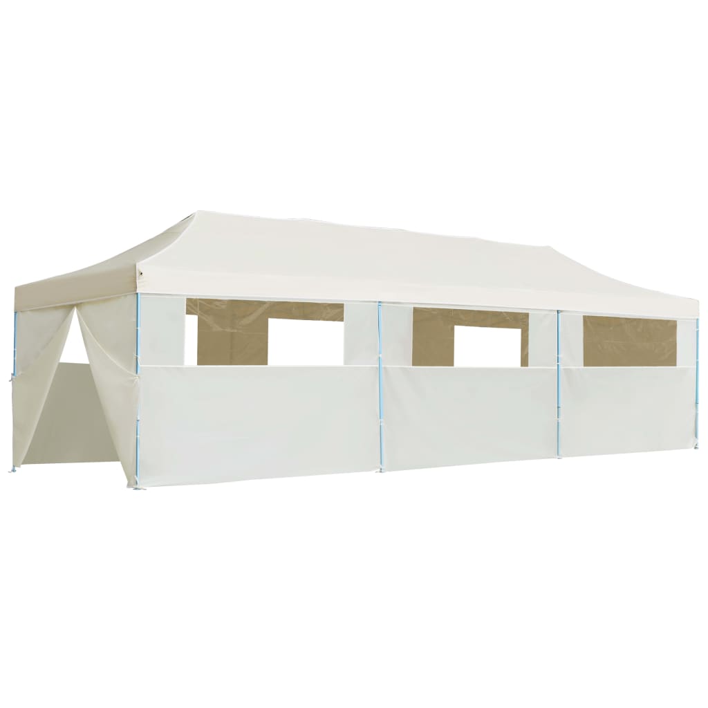 Tenda para festas pop-up dobrável c/ 8 paredes 3x9 m creme