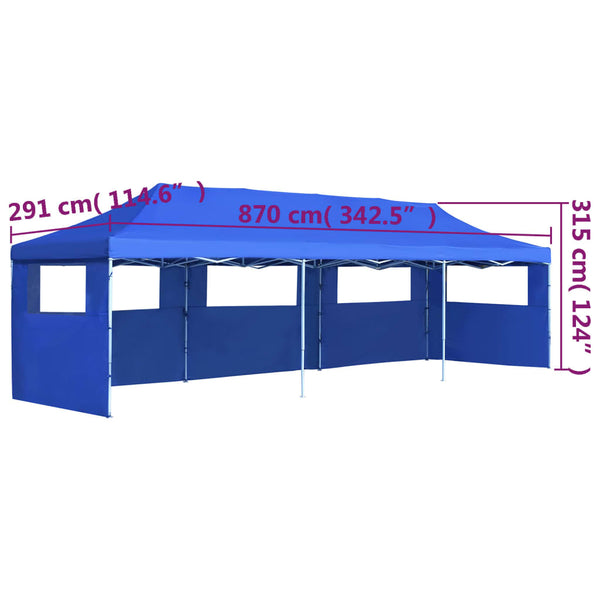Tenda para festas pop-up dobrável c/ 5 paredes 3x9 m azul