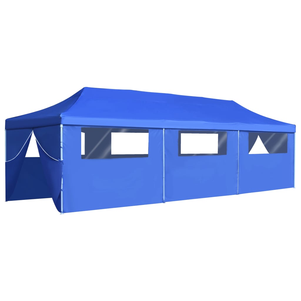 Tenda para festas pop-up dobrável c/ 8 paredes 3x9 m azul