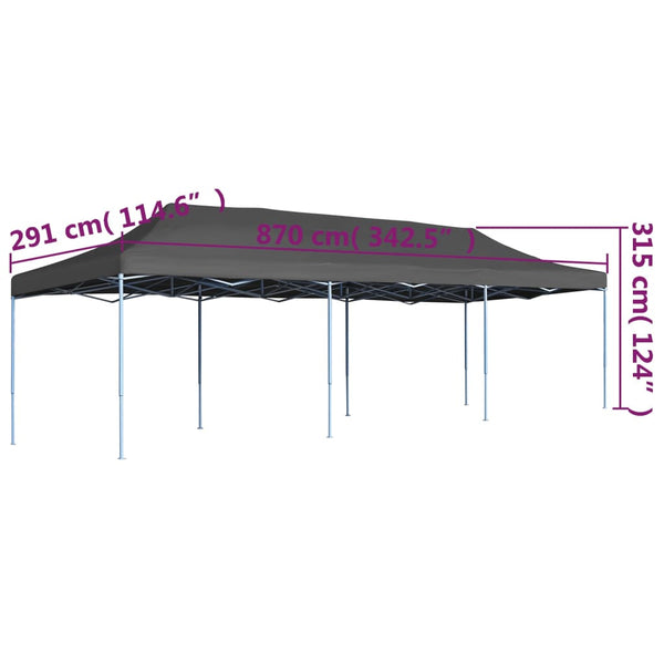 Tenda para festas pop-up dobrável 3x9 m antracite