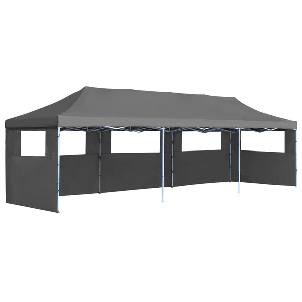 Tenda para festas pop-up dobrável c/ 5 paredes 3x9 m antracite