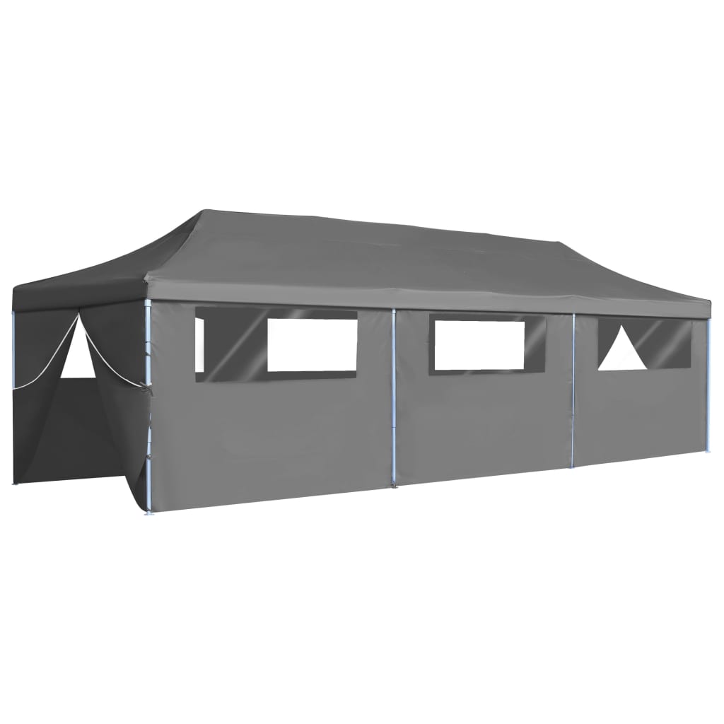 Tenda para festas pop-up dobrável c/ 8 paredes 3x9 m antracite