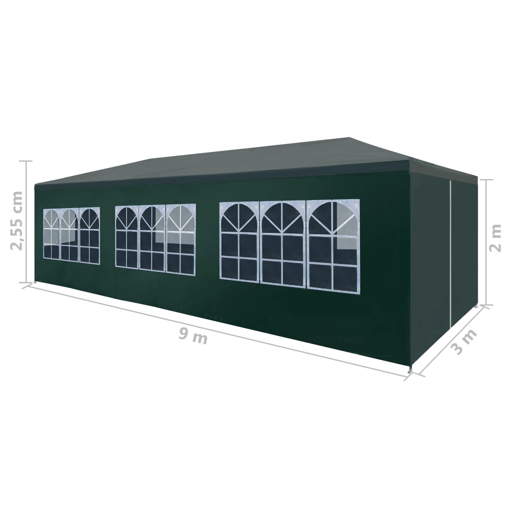 Tenda para festas 3x9 m verde