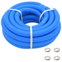 Pool hose with clamps blue 38 mm 12 m