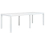 Mesa de jardim 220x90x72 cm plástico branco com aspeto de vime