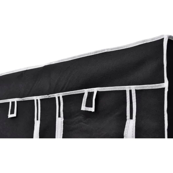 Roupeiro dobrável preto 110 x 45 x 175 cm