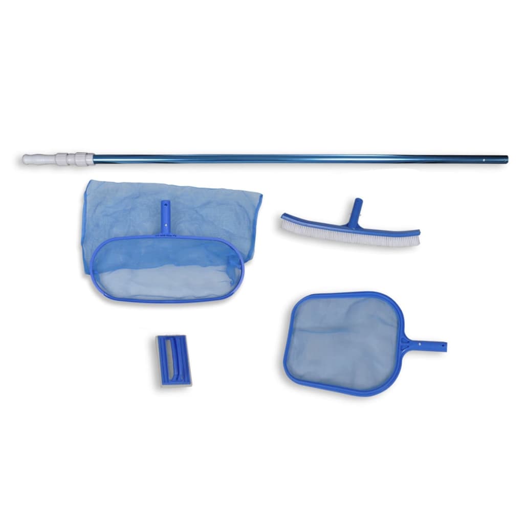 Pool cleaning kit, 1 brush, 2 leaf catchers, a sponge and a telescopic pole