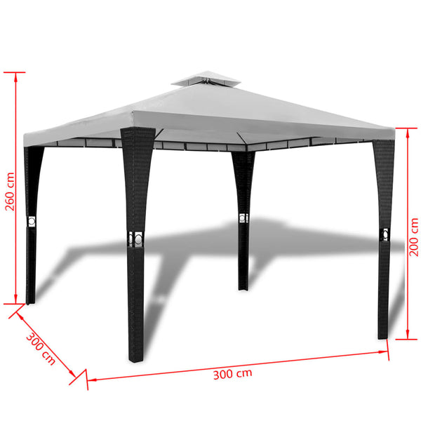 Gazebo com telhado 3 x 3 m branco creme