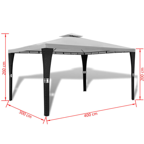 Gazebo com telhado 3 x 4 m branco creme