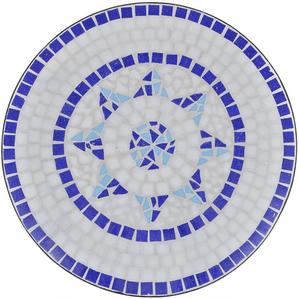 Mesa de bistrô 60 cm mosaico azul e branco