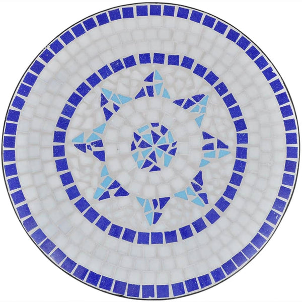 Mesa de bistrô 60 cm mosaico azul e branco