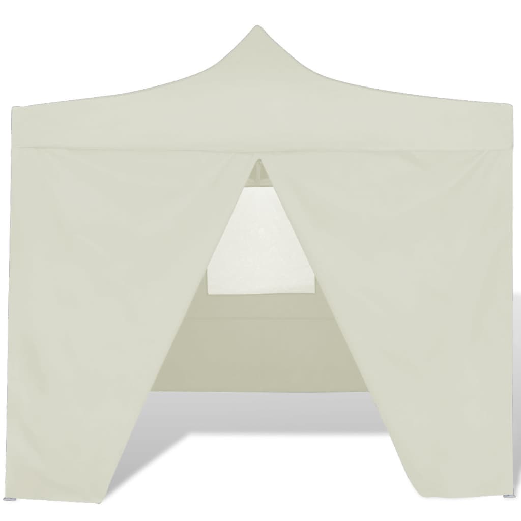 Tenda dobrável 3 x 3 m creme com 4 paredes