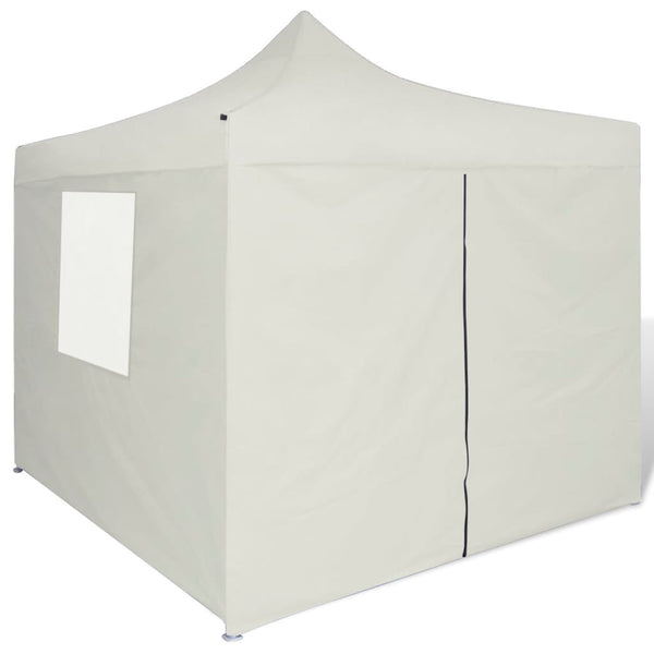 Tenda dobrável 3 x 3 m creme com 4 paredes