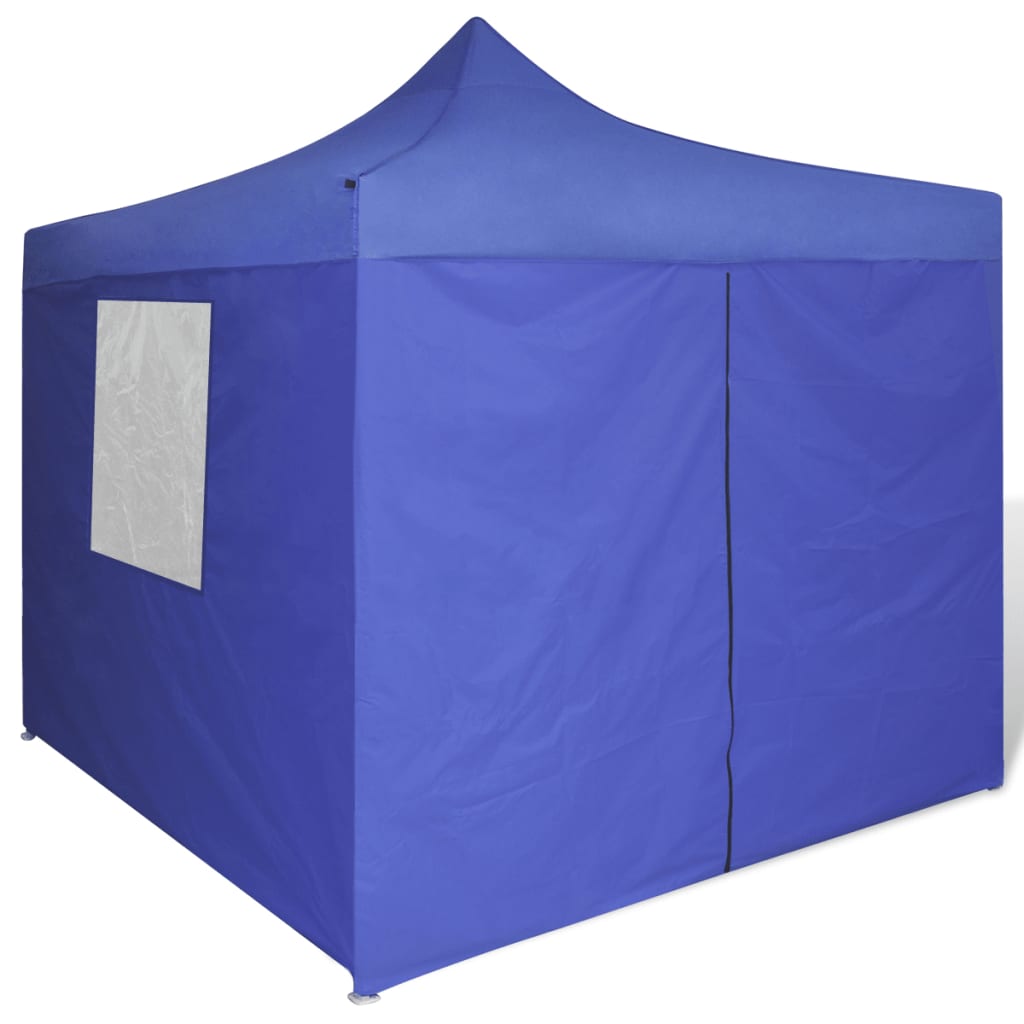 Tenda dobrável 3 x 3 m azul com 4 paredes