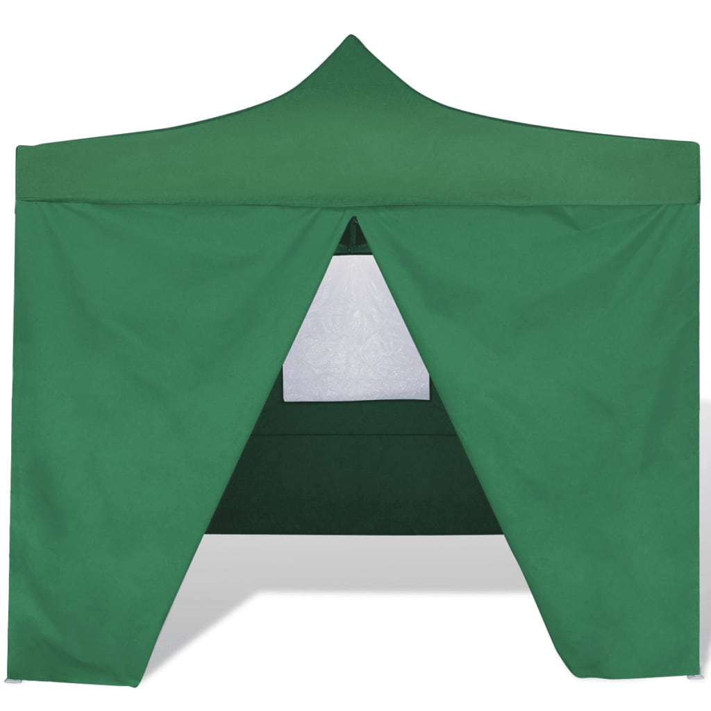 Tenda dobrável 3 x 3 m verde com 4 paredes