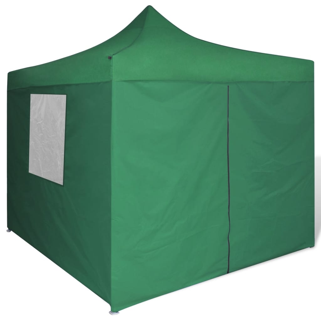 Tenda dobrável 3 x 3 m verde com 4 paredes