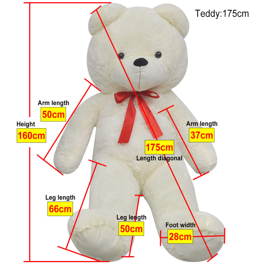 Urso de peluche XXL 160 cm branco