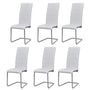 Cadeiras de jantar cantilever 6 pcs couro artificial branco