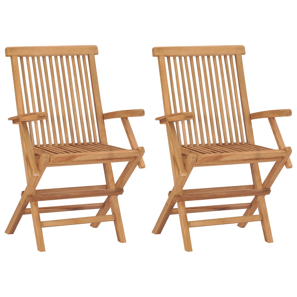 Cadeiras de jardim dobráveis 2 pcs madeira maciça de teca
