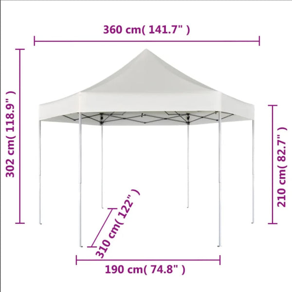 Tenda festas pop-up dobrável hexagonal azul escuro 3,6x3,1 m