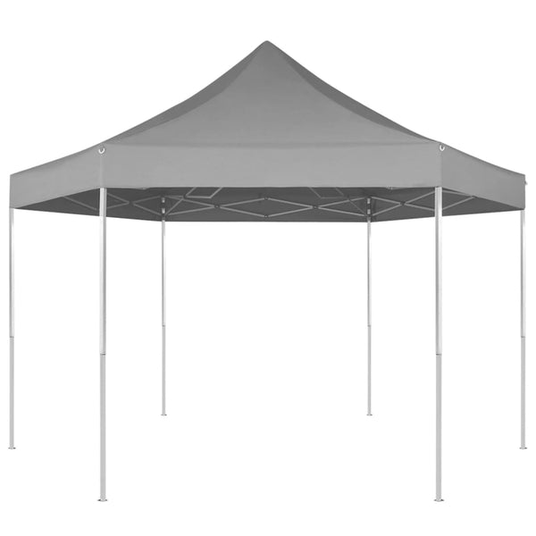 Tenda festas pop-up dobrável hexagonal cinzento 3,6x3,1 m