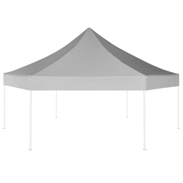 Tenda festas pop-up dobrável hexagonal cinzento 3,6x3,1 m