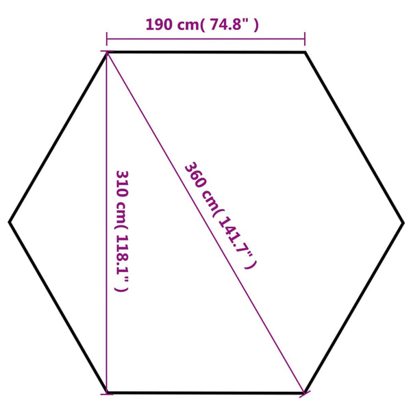 Tenda festas pop-up dobrável hexagonal cinzento 3,6x3,1 m