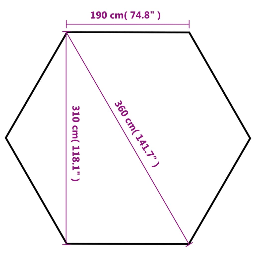 Tenda festas pop-up hexagonal 6 paredes 3,6x3,1 m branco creme