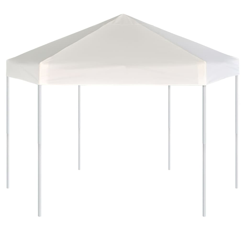 Tenda festas pop-up hexagonal 6 paredes 3,6x3,1 m branco creme